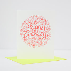 floral birthday card with neon envelope by exit343design
