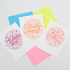 floral cards with neon envelopes by exit343design