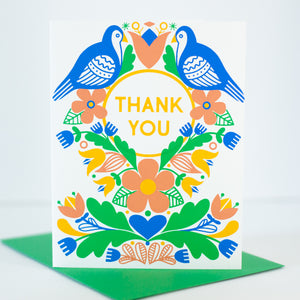 folk art thank you card by exit343design