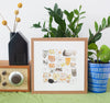 cat art print for cat lover by exit343design
