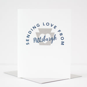sending love from Pittsburgh greeting card by exit343design