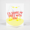 funny Valentine's Day card with seagulls eating a french fry by exit343design