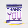 purple thank you card, blank thank you card, bold purple thank you card