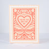 faux stamp folk art love card or wedding anniversary card by exit343design