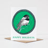 chickadee Christmas card, winter bird holiday card by exit343design