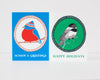 chickadee holiday card, winter bird Christmas card, bird nerd