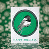 chickadee Christmas card, winter bird holiday card by exit343design