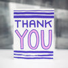 purple thank you card, blank thank you card, bold purple thank you card