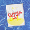 funny love card with seagulls eating a french fry by exit343design