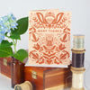 copper folk art thank you card, ornate thank you card