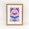 floral flourish folk art print, floral art, art for gallery wall, small art print, petite print series by exit343design