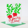 your rad friendship card with a radish vegetable