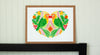 lovebirds folk art print in heard for bird lover home