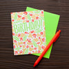 bright neon card for birthday by exit343design
