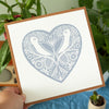 folk art heart art print for the home