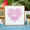 colorful heart art print for the home