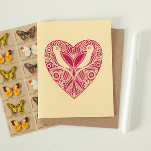 folk art heart pattern card all occasion greeting card