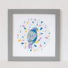 colorful bird art print, bird nerd wall art by exit343design