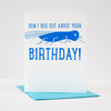 Rhode Island birthday card, big blue bug birthday card, Providence Rhode Island greeting card by exit343design