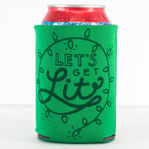 let's get lit holiday stocking stuffer idea, funny Christmas drink holder, easy coworker gift by exit343design