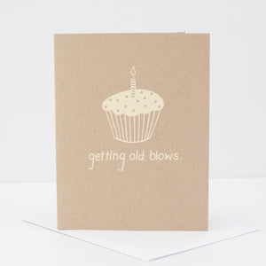 getting old blows cupcake birthday card by exit343design