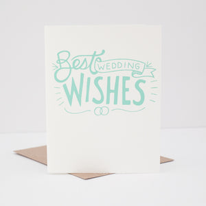 best wedding wishes blank greeting card, modern wedding card by exit343design