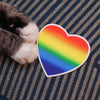 rainbow heart sticker, colorful heart sticker, art for good, rainbow sticker for laptop