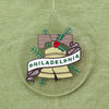 Philly souvenir Christmas tree ornament with Liberty Bell graphic