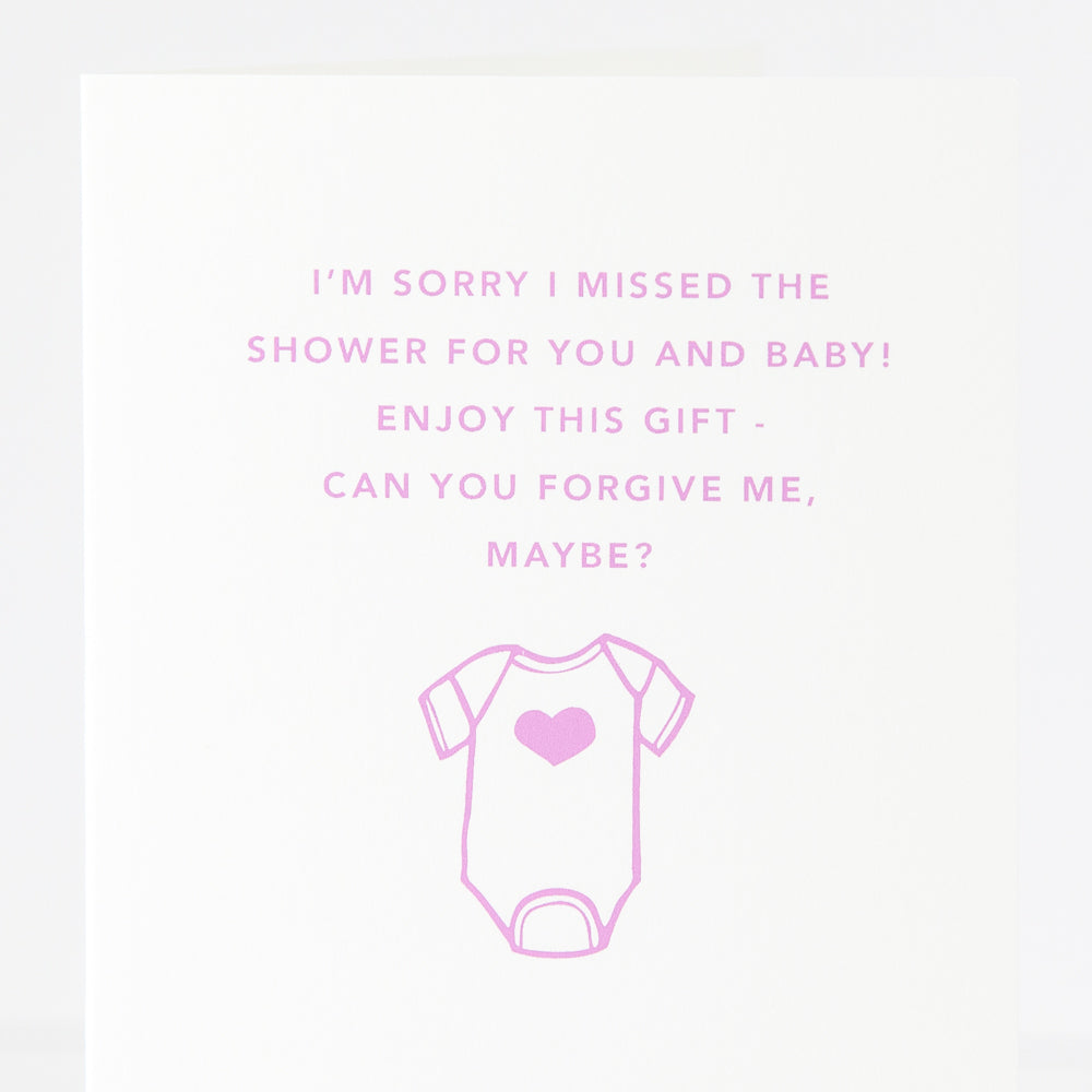 baby shower card, card for new mom about missing a baby shower, missed baby  shower card, card to send with a baby gift, image size:1000x1000