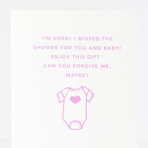 missed baby shower card by exit343design