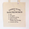 San Francisco California souvenir tote bag with funny checklist