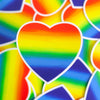 rainbow heart sticker, colorful heart sticker, art for good, rainbow sticker for laptop