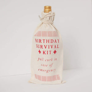 birthday survival kit gift bag for wine, beer, booze by exit343design