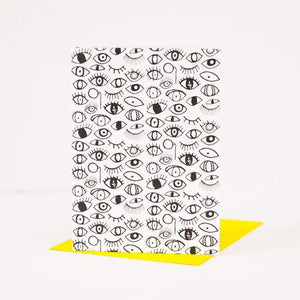 eyeball patterned greeting card by exit343design, Halloween card, congratulations card