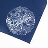 navy blue dog bandanna with philadelphia icons by exit343design