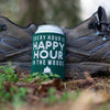 camping can coolie, happy hour in the woods, drink holder for camping, gift for hiker, camping gear, outdoor lover gift