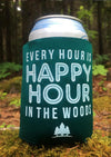 green camping can koozie