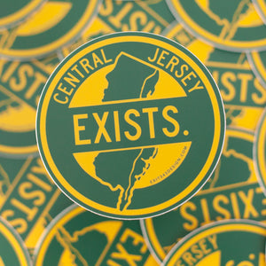 central jersey exists sticker in style of the garden state parkway sign