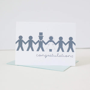 bride and groom congratulations card by exit343design
