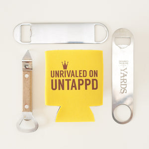 yellow untappd craft beer can coolie