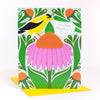 flower seed packet inspired mother's day card with american goldfinch