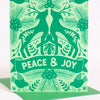 folk art Christmas card, winter deer holiday card, peace and joy Christmas card for nature lover