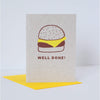 well done burger congratulations card, funny graduation card by exit343design