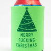 holiday can coolie, easy stocking stuffer, merry fucking christmas gift, holiday party favor, funny Christmas gift