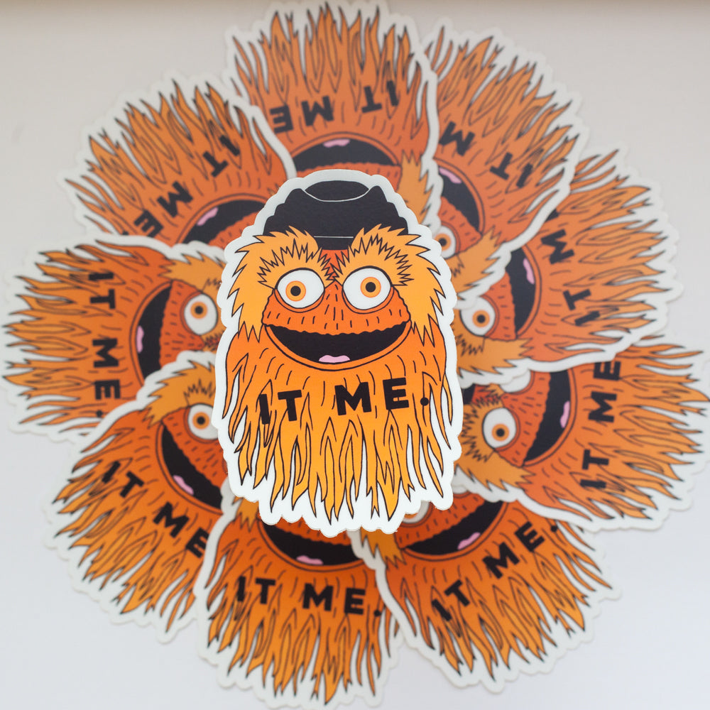 Gritty vinyl sticker, funny Philadelphia sticker, Gritty mascot sticke ...