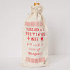 holiday survival kit, Christmas wine gift bag, funny stocking stuffer by exit343design