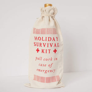 holiday survival kit, Christmas wine gift bag, funny stocking stuffer by exit343design