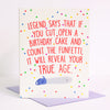 irreverent birthday card for old soul, happy birthday blank card, funfetti cake birthday card