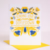 Love from Doylestown greeting card, folk art Doylestown greeting card, made in Pennsylvania art