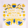 Love from Perkasie greeting card, folk art Perkasie greeting card, made in Pennsylvania art